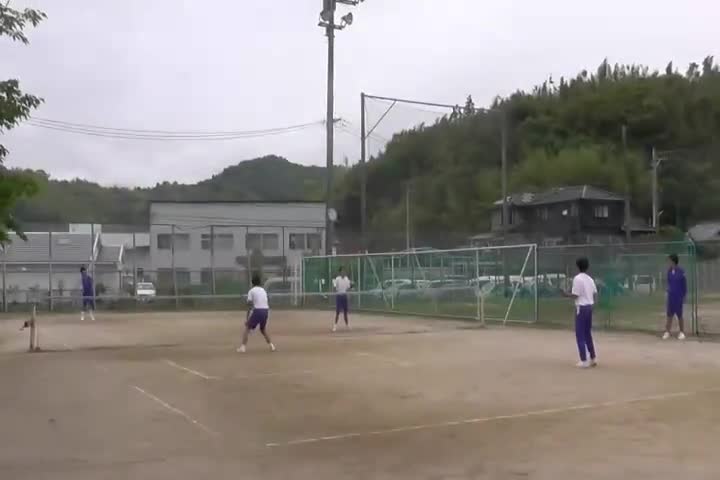 男子テニス部練習